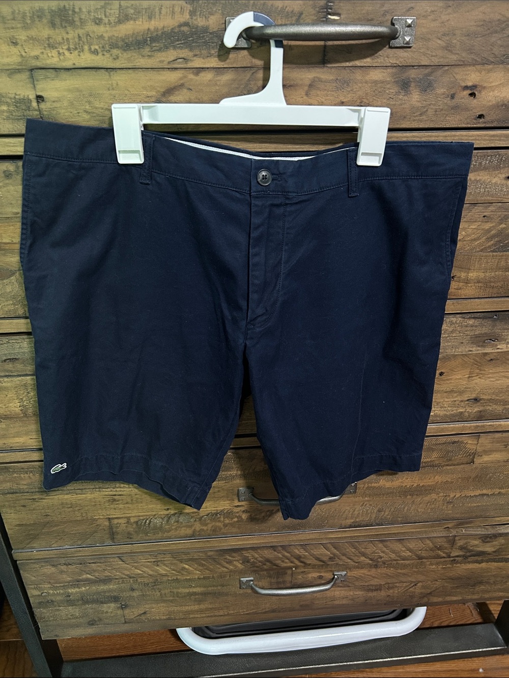 Lacoste Mens Navy Blue Slim Fit Navy Chino Shorts. Fathers day. Golf. Size 40